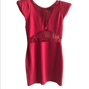 Unworn Topshop Magenta Cut Out Lace Dress